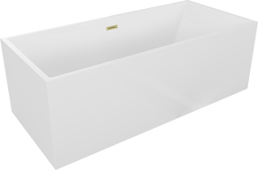 Baignoire Mexen Vigo indépendante 178,5 x 80 cm, blanche, trop-plein en or brossé - 51251788000-55