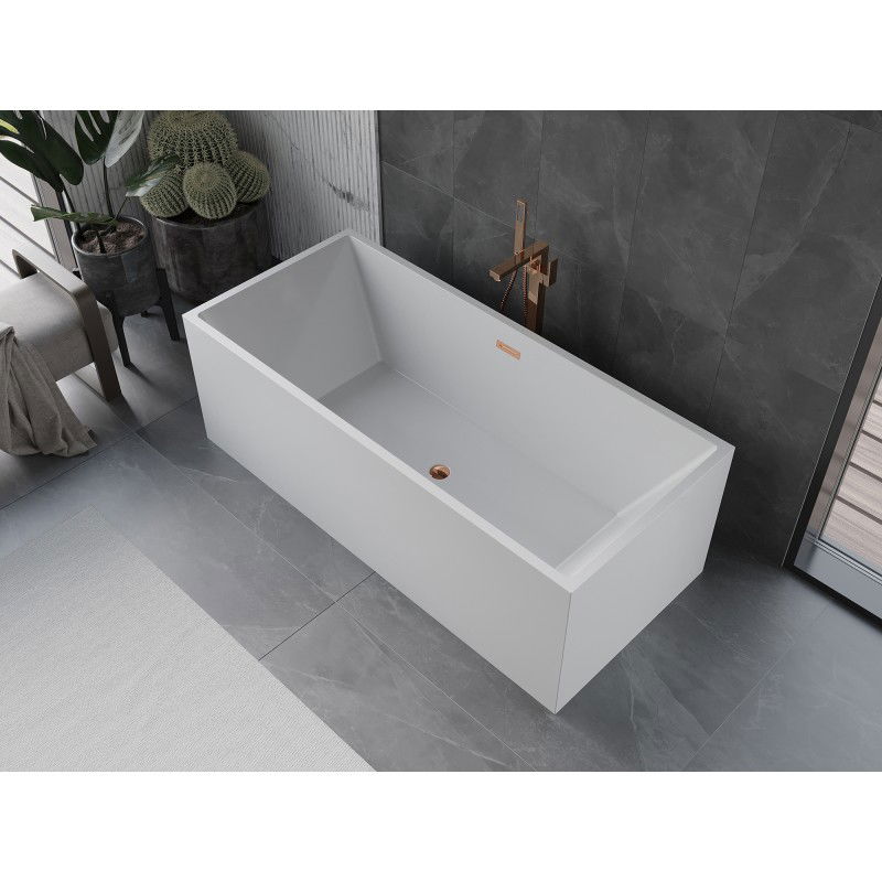 Mexen Vigo baignoire autoportante 178,5 x 80 cm, blanche, trop-plein or rose - 51251788000-60