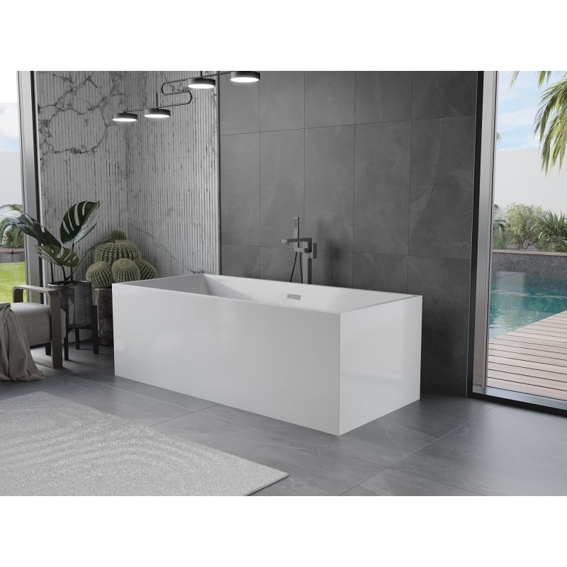 Mexen Vigo baignoire autoportante 178,5 x 80 cm, blanche, trop-plein gun metal - 51251788000-95