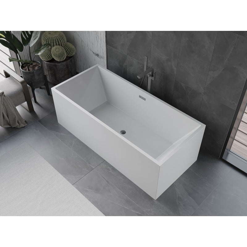Mexen Vigo baignoire autoportante 178,5 x 80 cm, blanche, trop-plein gun metal - 51251788000-95