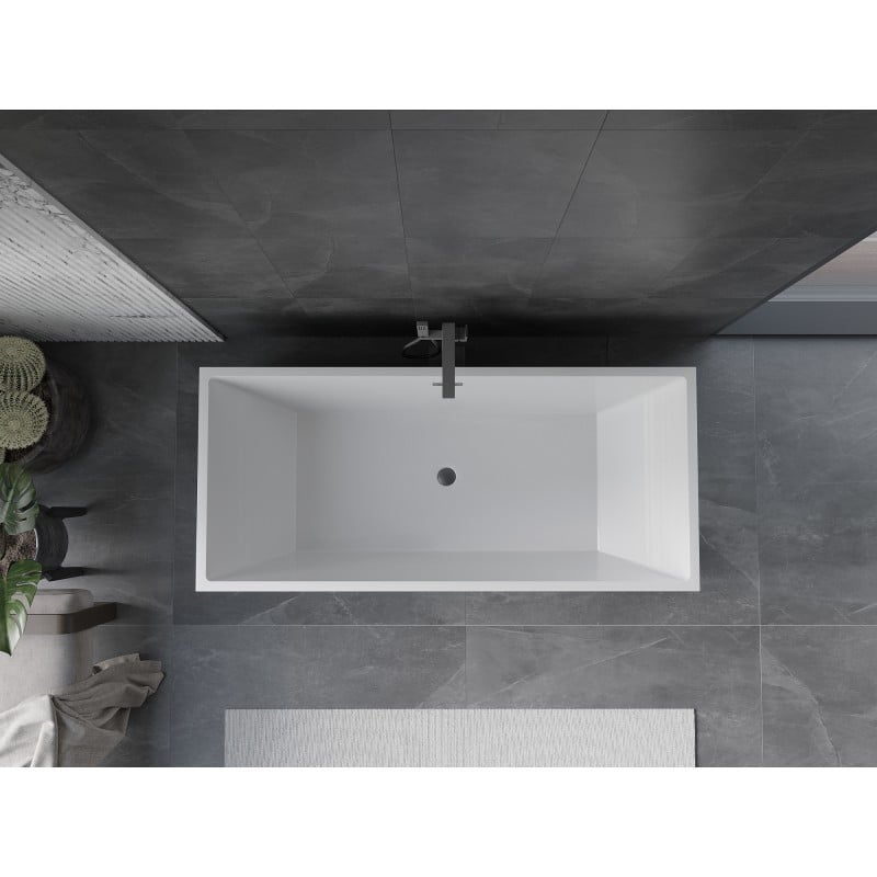 Mexen Vigo baignoire autoportante 178,5 x 80 cm, blanche, trop-plein gun metal - 51251788000-95