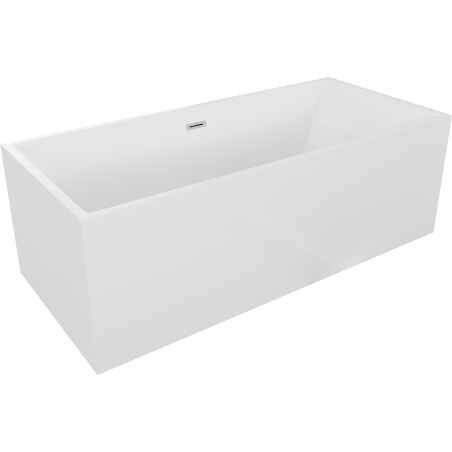 Baignoire Mexen Vigo autonome 178,5 x 80 cm, blanche, débordement en nickel brossé - 51251788000-97