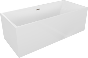Baignoire Mexen Vigo autonome 178,5 x 80 cm, blanche, débordement en nickel brossé - 51251788000-97