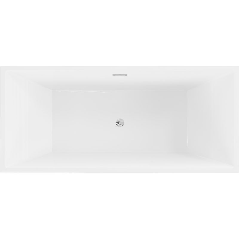 Mexen Vigo baignoire autoportante 178,5 x 80 cm, blanche/noire, trop-plein chromé - 51251788075-01