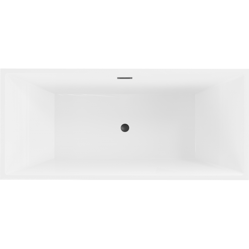 Mexen Vigo baignoire autoportante 178,5 x 80 cm, blanche/noire, trop-plein noir - 51251788075-70
