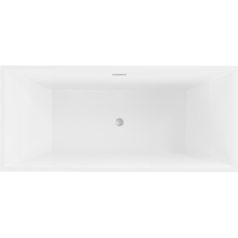Mexen Vigo baignoire autoportante 178,5 x 80 cm, blanc/noir, trop-plein nickel brossé - 51251788075-97