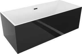 Mexen Vigo baignoire autoportante 178,5 x 80 cm, blanche/noire, trop-plein noir - 51251788075-70