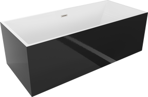 Mexen Vigo baignoire autoportante 178,5 x 80 cm, blanc/noir, trop-plein nickel brossé - 51251788075-97