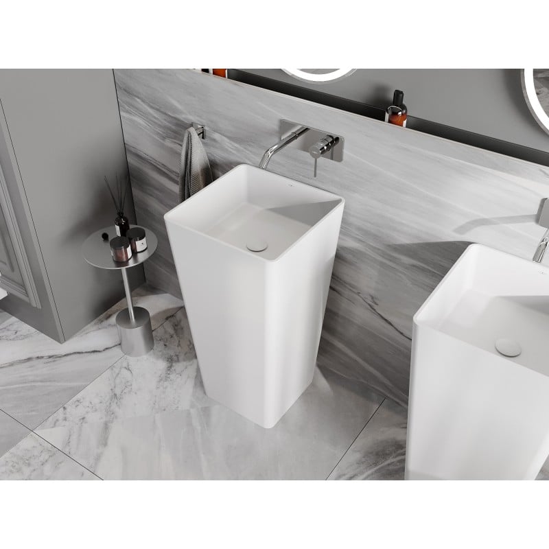 Mexen Adora lavabo autoportant en conglomérat 45 x 45 cm, blanc mat - 26564500