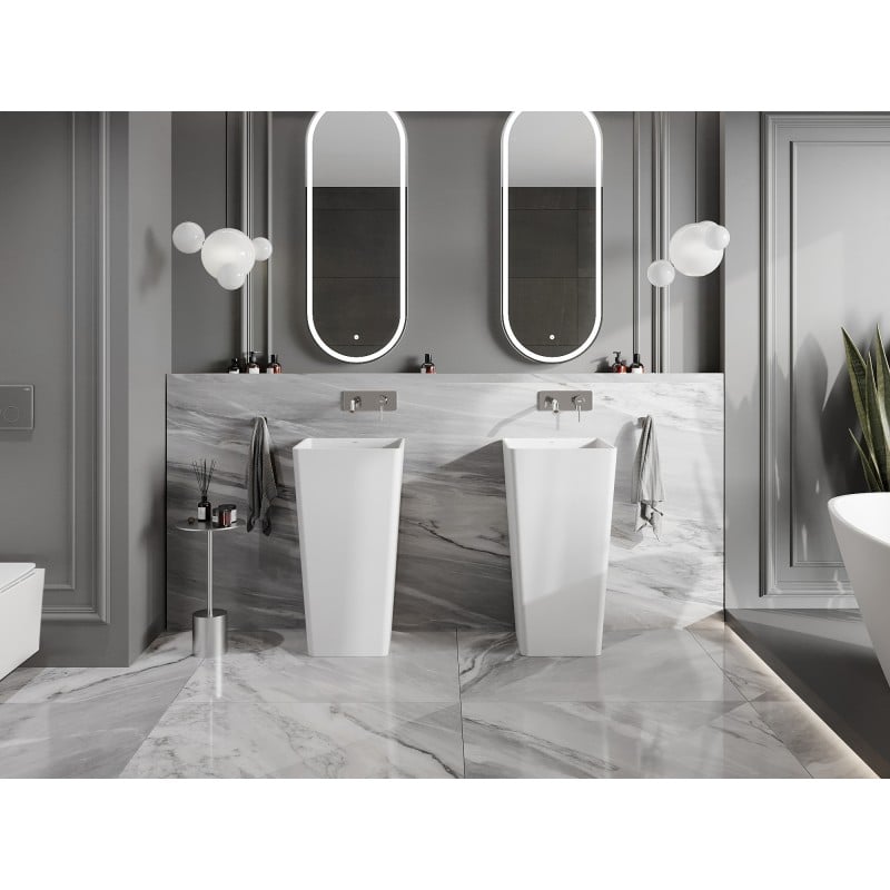 Mexen Adora lavabo autoportant en conglomérat 45 x 45 cm, blanc mat - 26564500