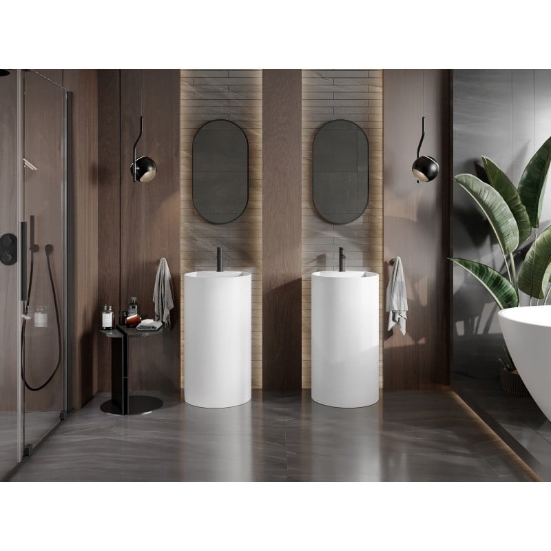 Mexen Ajax-02 lavabo autoportant en conglomérat 45 x 45 cm, blanc mat - 26514500