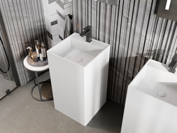 Mexen Belen lavabo autoportant en conglomérat 45 x 45 cm, blanc mat - 26604500