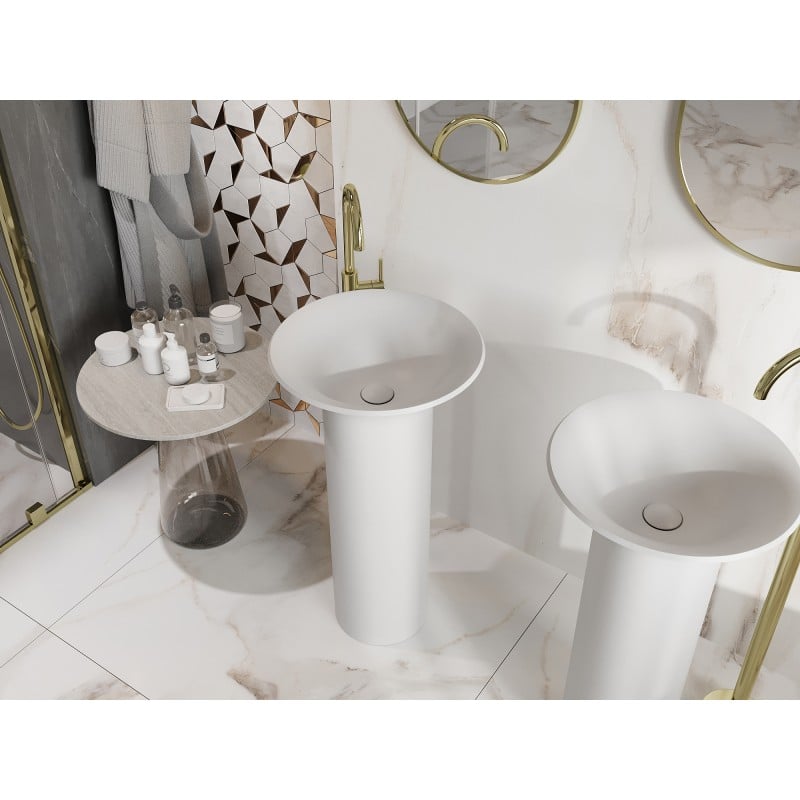 Mexen Leta lavabo autoportant en conglomérat 45 x 45 cm, blanc mat - 26574500