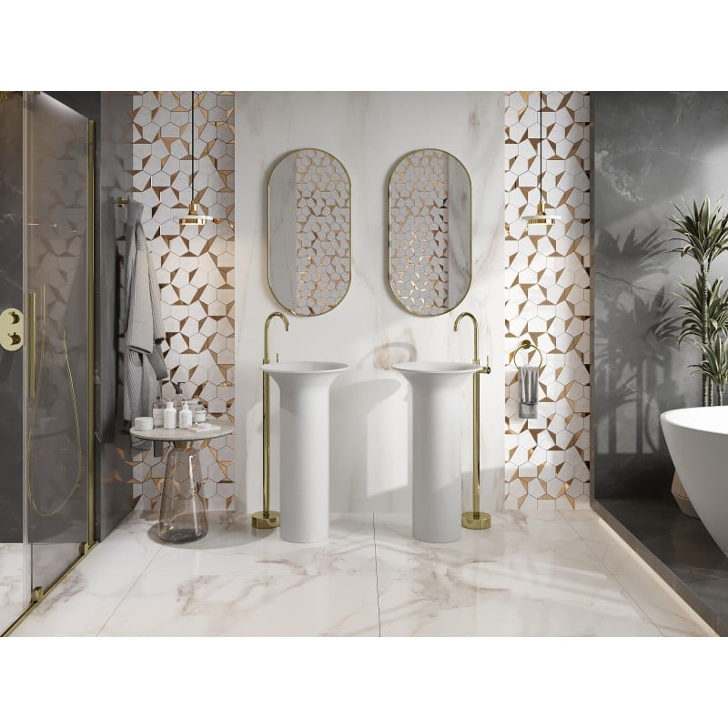 Mexen Leta lavabo autoportant en conglomérat 45 x 45 cm, blanc mat - 26574500