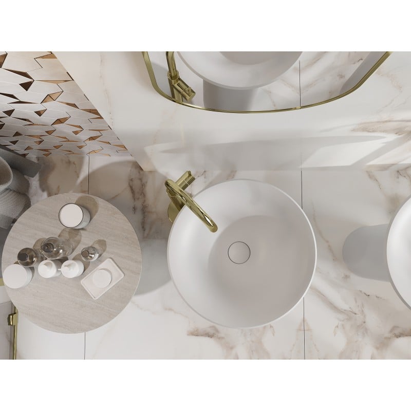 Mexen Leta lavabo autoportant en conglomérat 45 x 45 cm, blanc mat - 26574500