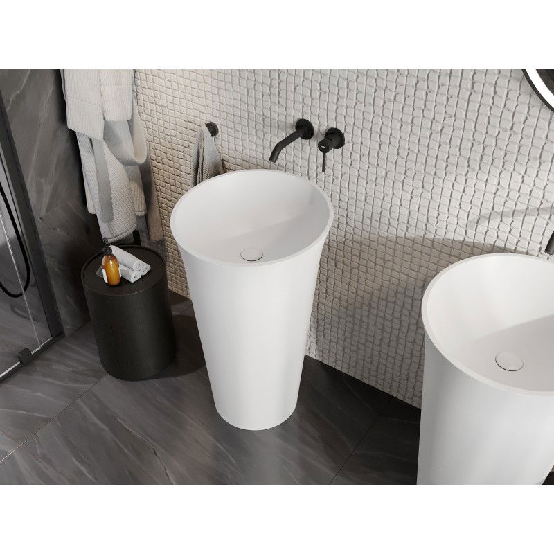 Mexen Nilda lavabo autoportant en conglomérat 52 x 52 cm, blanc mat - 26555200
