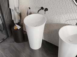 Mexen Nilda lavabo sur pied en composite 52 x 52 cm, blanc mat - 26555200