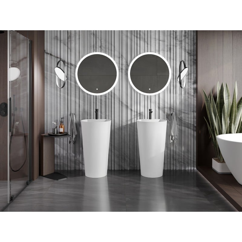Mexen Onyx-02 lavabo autoportant en conglomérat 45 x 45 cm, blanc mat - 26544500