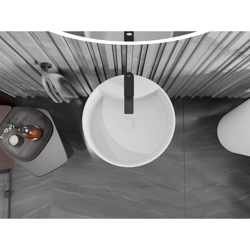 Mexen Onyx-02 lavabo autoportant en conglomérat 45 x 45 cm, blanc mat - 26544500