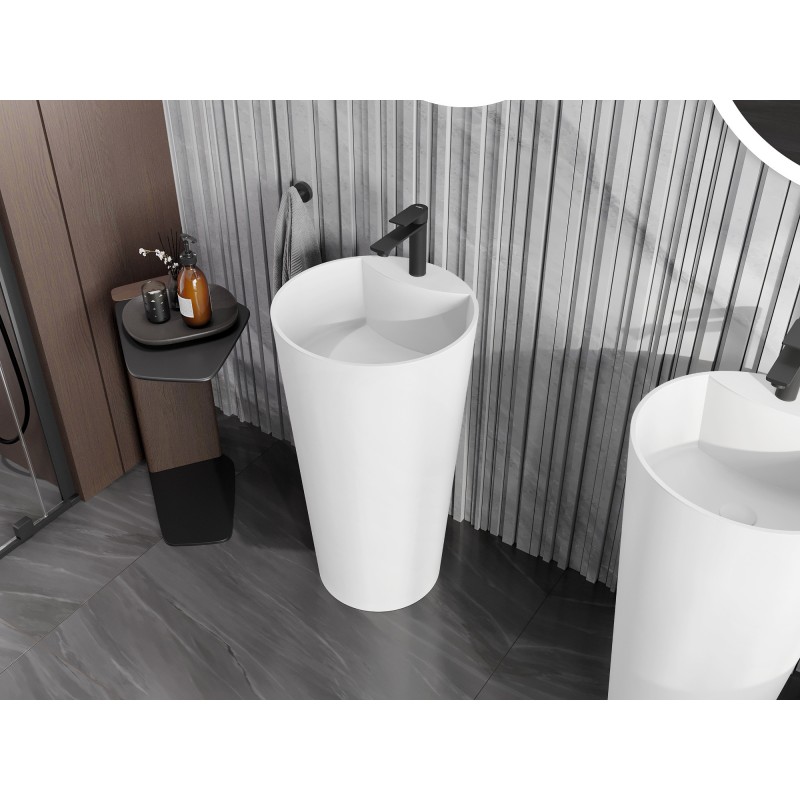 Mexen Onyx-02 lavabo autoportant en conglomérat 45 x 45 cm, blanc mat - 26544500