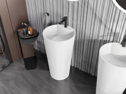 Mexen Onyx-02 lavabo autoportant en conglomérat 45 x 45 cm, blanc mat - 26544500