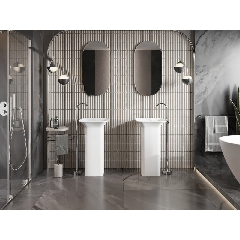 Mexen Ria lavabo autoportant en conglomérat 45 x 45 cm, blanc mat - 26584500