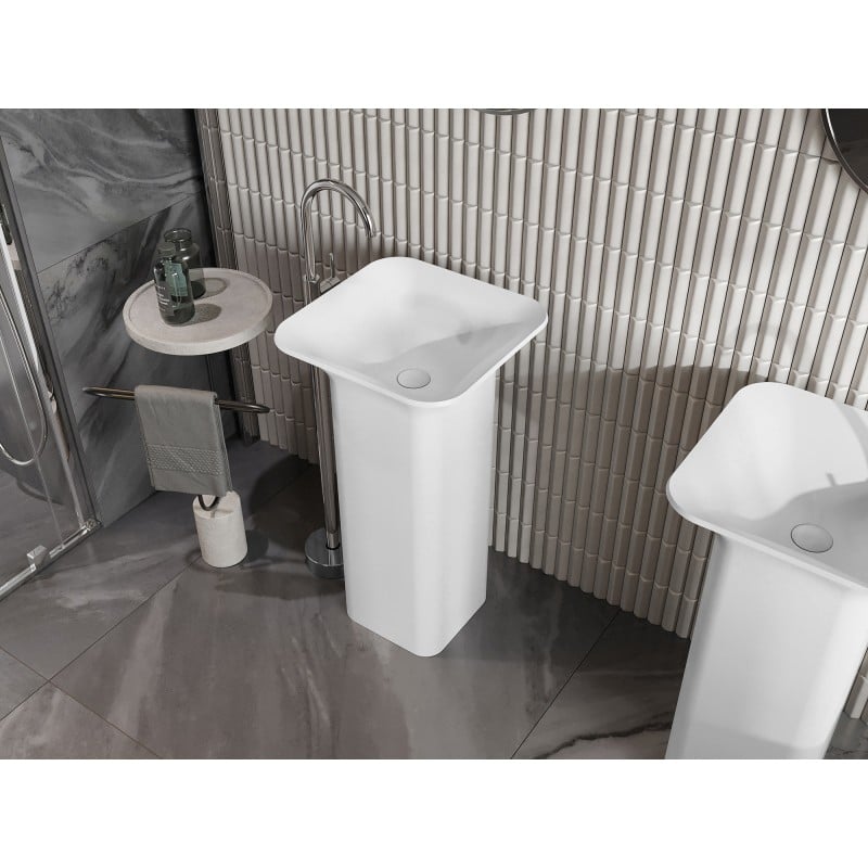 Mexen Ria lavabo autoportant en conglomérat 45 x 45 cm, blanc mat - 26584500