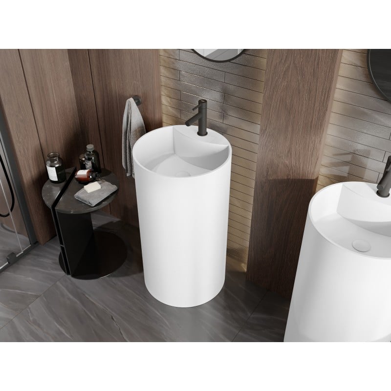 Mexen Ajax-02 lavabo autoportant en conglomérat 45 x 45 cm, blanc mat - 26514500