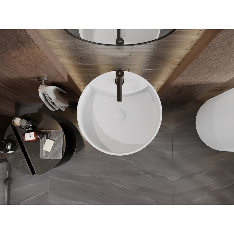 Mexen Ajax-02 lavabo autoportant en conglomérat 45 x 45 cm, blanc mat - 26514500