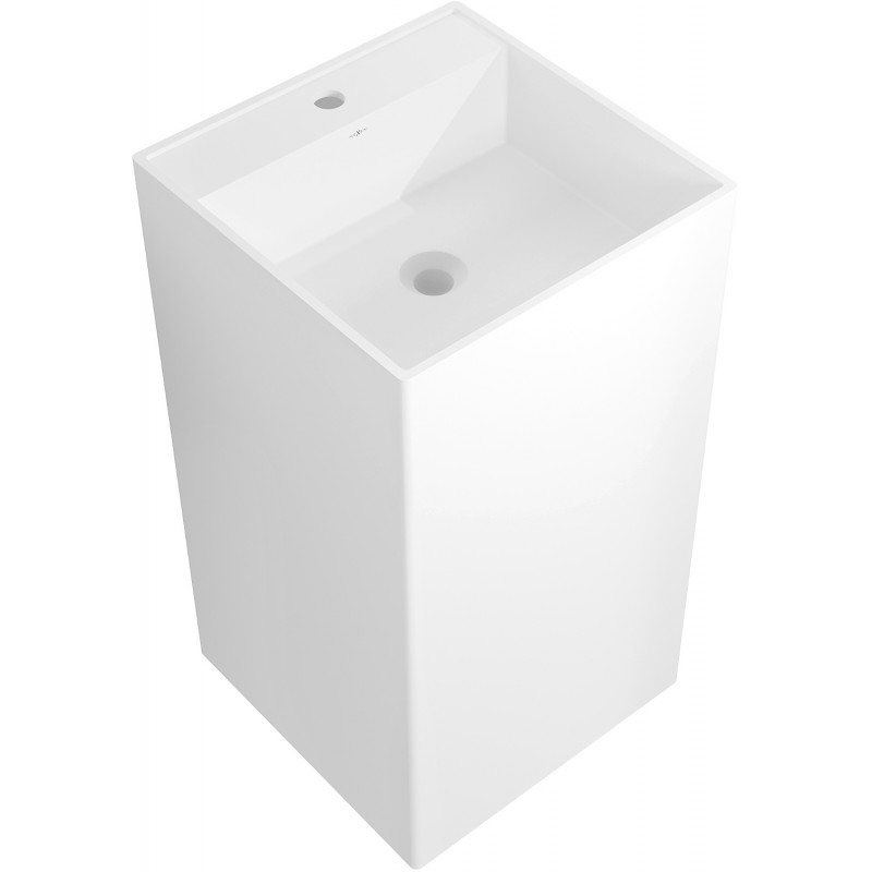 Mexen Belen lavabo autoportant en conglomérat 45 x 45 cm, blanc mat - 26604500