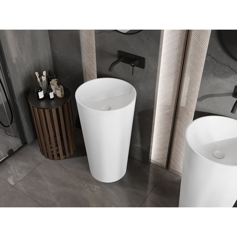 Mexen Onyx-03 lavabo autoportant en conglomérat 45 x 45 cm, blanc mat - 26534500