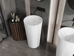 Mexen Onyx-03 lavabo autoportant en conglomérat 45 x 45 cm, blanc mat - 26534500