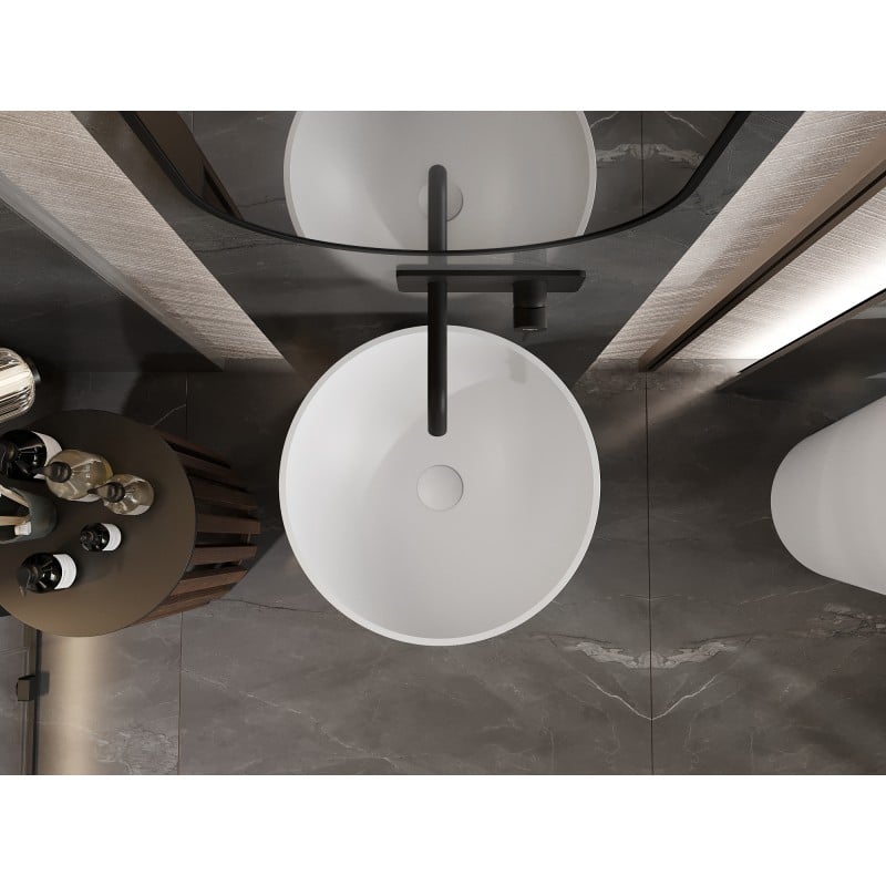 Mexen Onyx-03 lavabo autoportant en conglomérat 45 x 45 cm, blanc mat - 26534500