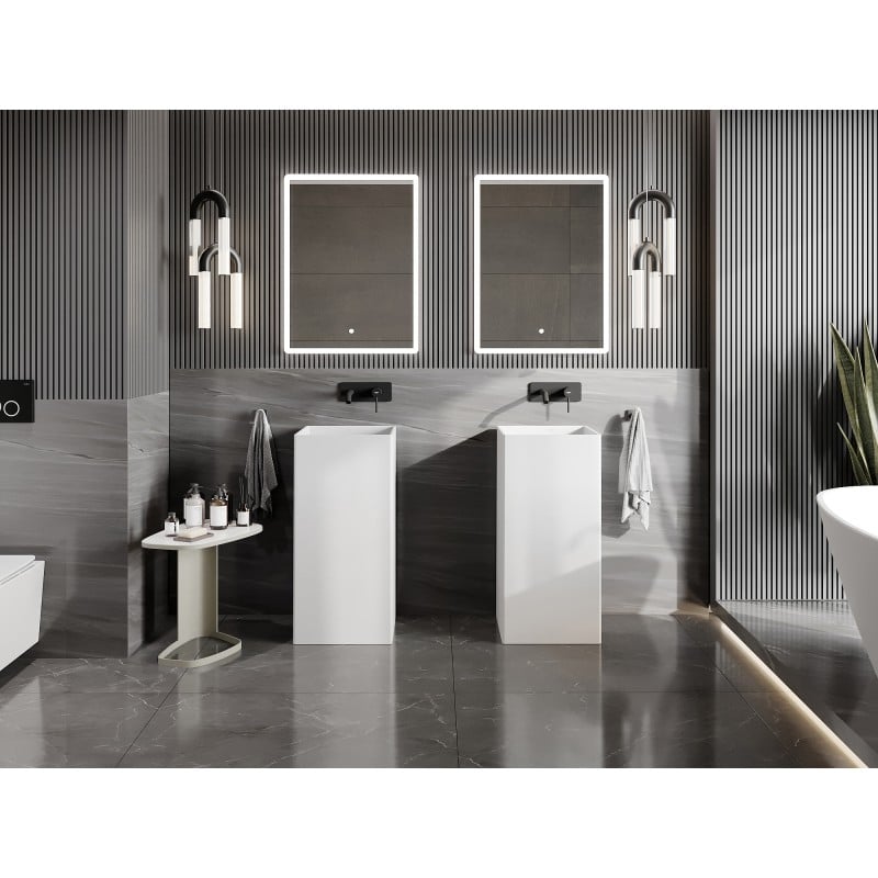 Mexen Xola-1 lavabo autoportant en conglomérat 40 x 40 cm, blanc mat - 26594000