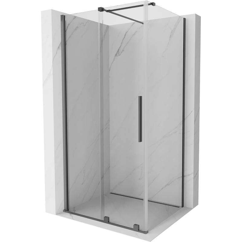 Mexen Velar cabine de douche coulissante 90 x 100 cm, transparent, métal gun - 871-090-100-01-95