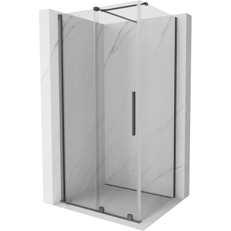 Mexen Velar cabine de douche coulissante 90 x 100 cm, transparent, métal gun - 871-090-100-01-95