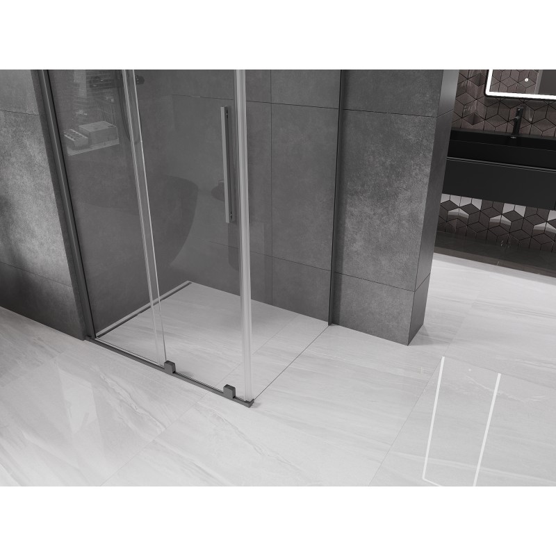 Mexen Velar cabine de douche coulissante 90 x 100 cm, transparent, métal gun - 871-090-100-01-95