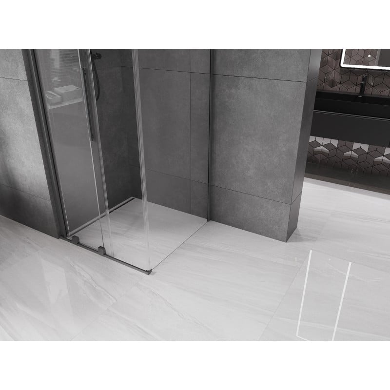 Mexen Velar cabine de douche coulissante 110 x 110 cm, transparent, métal canon - 871-110-110-01-95