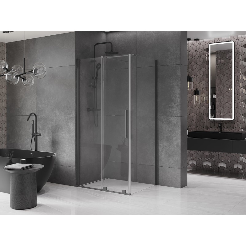 Mexen Velar cabine de douche coulissante 120 x 75 cm, transparent, métal canon - 871-120-075-01-95