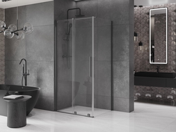 Cabine de douche coulissante Mexen Velar 120 x 80 cm, transparent, métal canon de fusil - 871-120-080-01-95