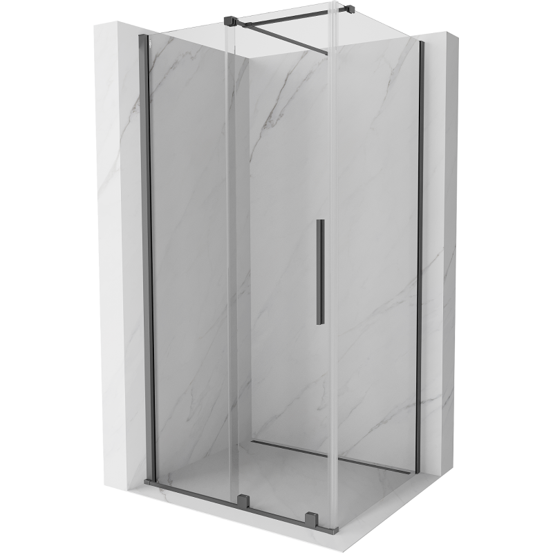 Mexen Velar cabine de douche coulissante 130 x 80 cm, transparent, métal galvanisé - 871-130-080-01-95