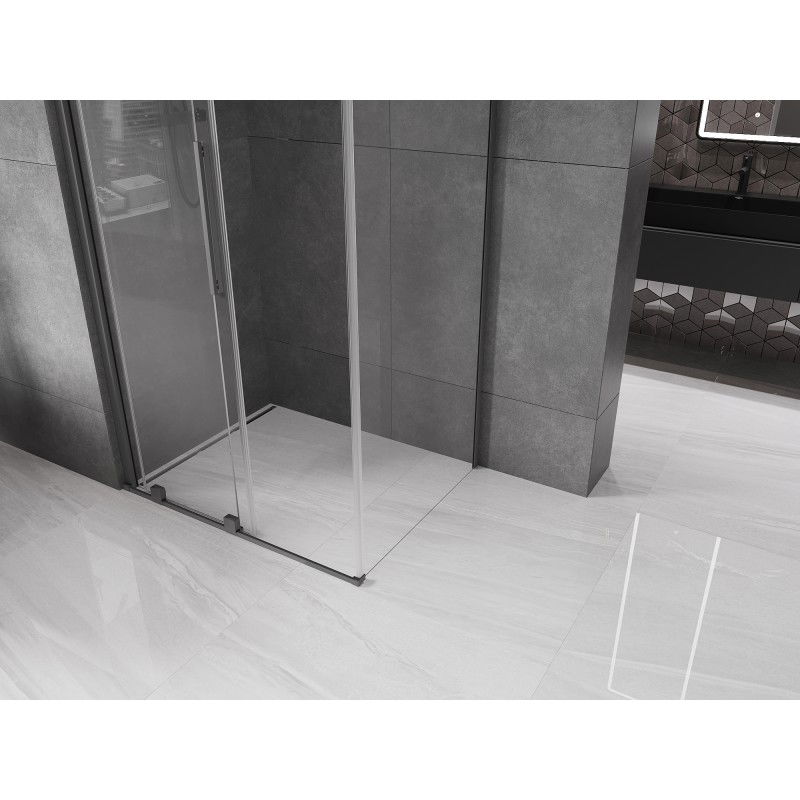 Mexen Velar cabine de douche coulissante 140 x 90 cm, transparente, métal gun - 871-140-090-01-95