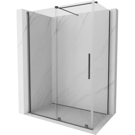 Mexen Velar cabine de douche coulissante 160 x 85 cm, transparent, métal noir - 871-160-085-01-95