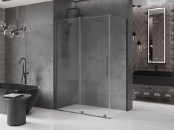 Mexen Velar cabine de douche coulissante 160 x 80 cm, transparente, métal gun - 871-160-080-01-95