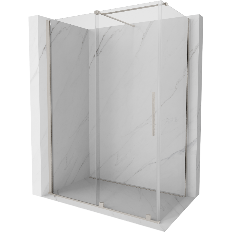 Mexen Velar cabine de douche coulissante 160 x 90 cm, transparent, nickel brossé - 871-160-090-01-97