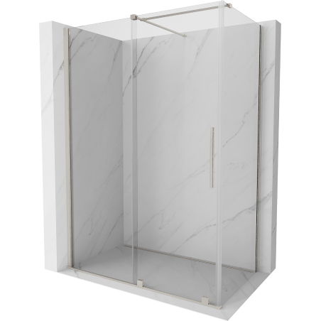 Mexen Velar cabine de douche coulissante 160 x 85 cm, transparent, nickel brossé - 871-160-085-01-97