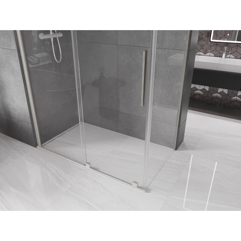 Mexen Velar cabine de douche coulissante 160 x 80 cm, transparent, nickel brossé - 871-160-080-01-97