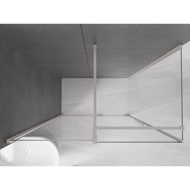 Mexen Velar cabine de douche coulissante 160 x 90 cm, transparent, nickel brossé - 871-160-090-01-97