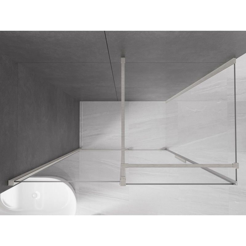 Mexen Velar cabine de douche coulissante 160 x 70 cm, transparente, nickel brossé - 871-160-070-01-97