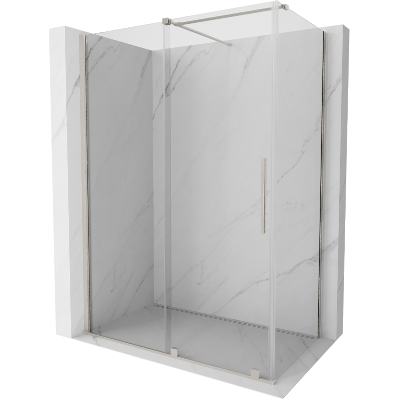 Mexen Velar cabine de douche coulissante 140 x 70 cm, transparent, nickel brossé - 871-140-070-01-97